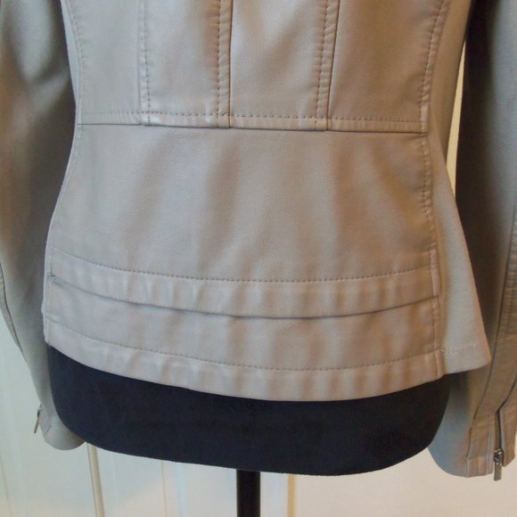 Express Faux Leather Jacket Snap Collar sz S - Picture 10 of 12